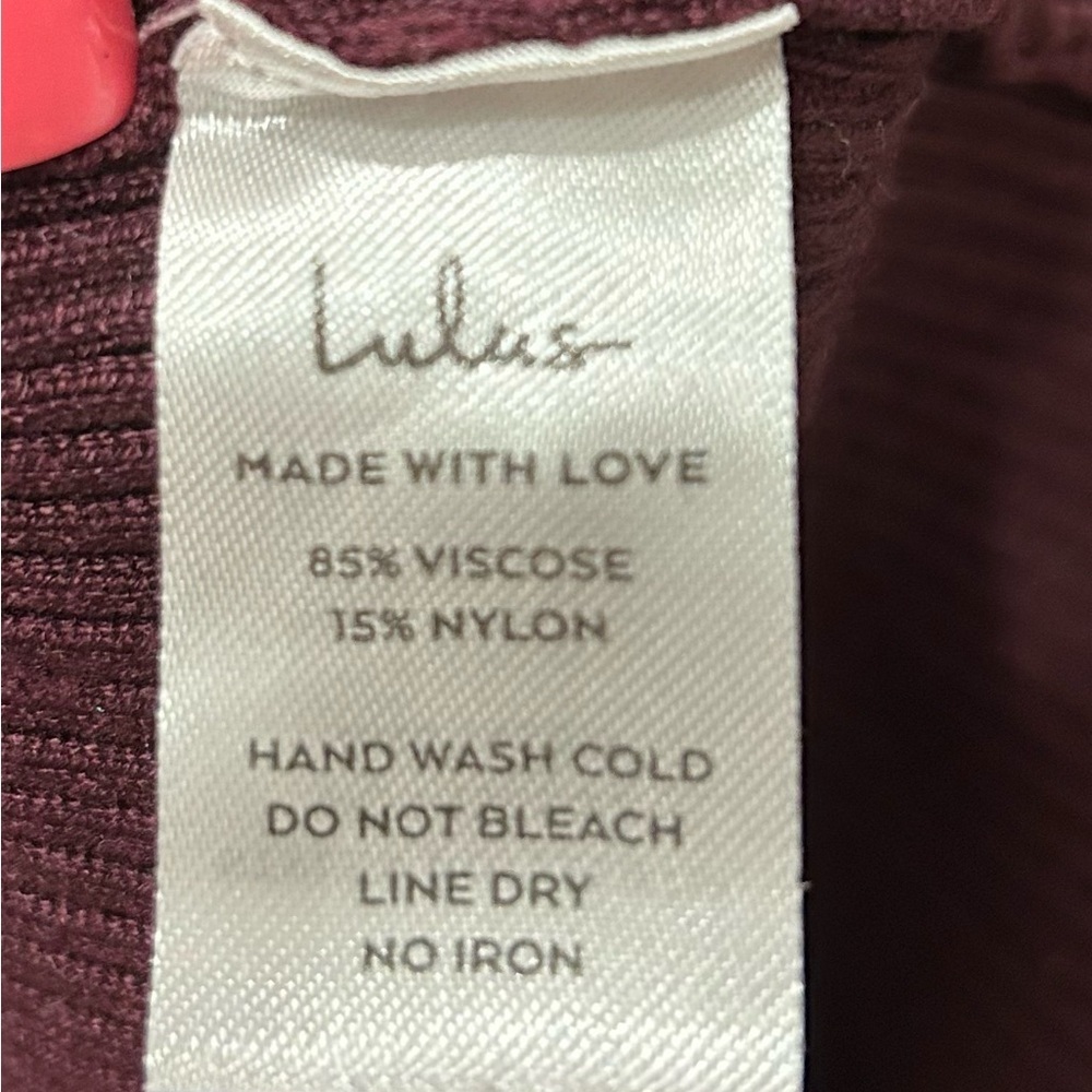 Lulu's Deep Wine Long Sleeve Ribbed Maxi Dress - Picture 7 of 7